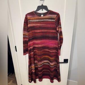 Striped Multicolor Long Sleeve Dress